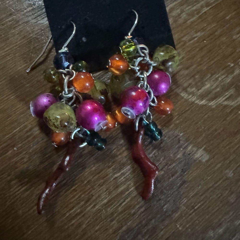 Colorful Beaded Dangle Earrings